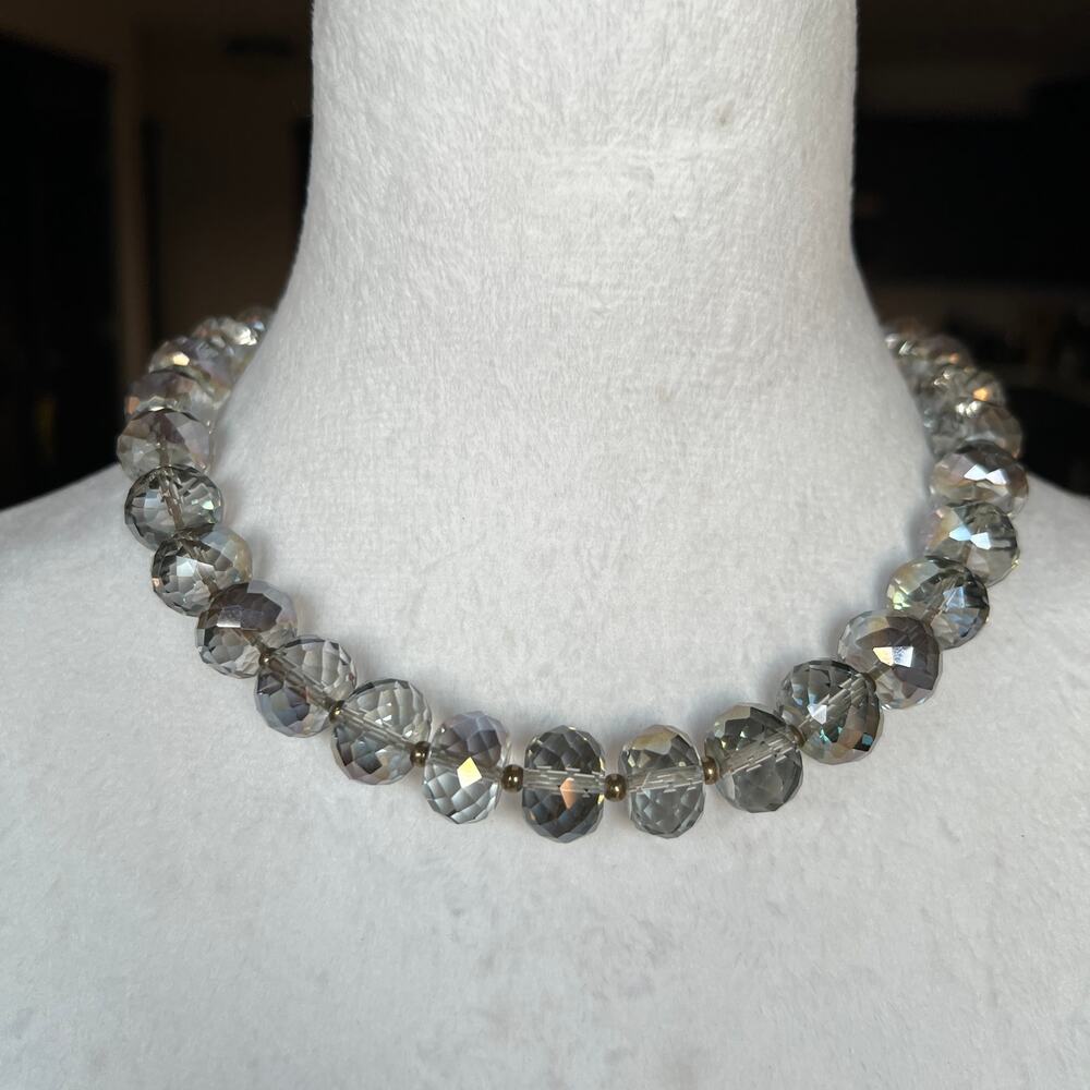 Sparkling Fashion Necklace Grays and Blues Hues